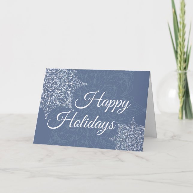 Elegant Snowflake Design Holiday Card (Front)