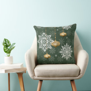 Elegant Snowflake Holiday Accent  Cushion