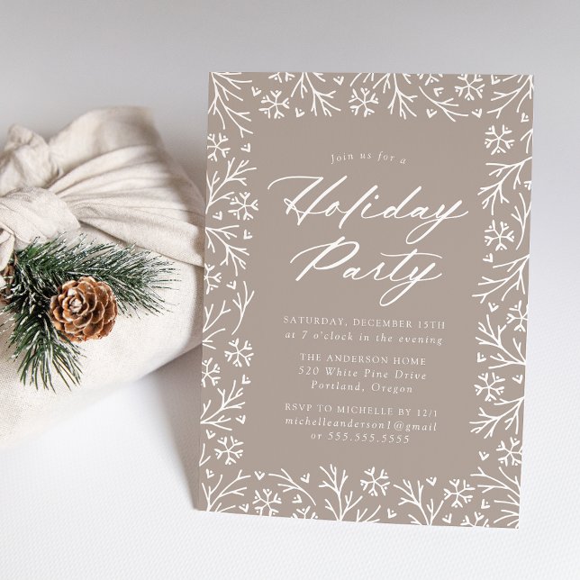 Elegant Snowflake Holiday Party Invitation (Creator Uploaded)