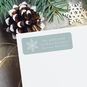Elegant Snowflake Ice Blue Holiday Return Address