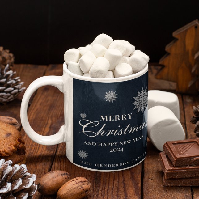 Elegant Snowflake | Merry Christmas | Custom Coffee Mug (Creator Uploaded)