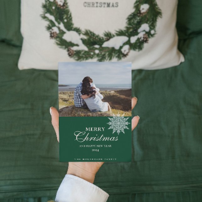 Elegant Snowflake | Merry Christmas | Custom Holiday Card (Creator Uploaded)