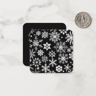 Elegant Snowflake Mini Black & White Christmas Card
