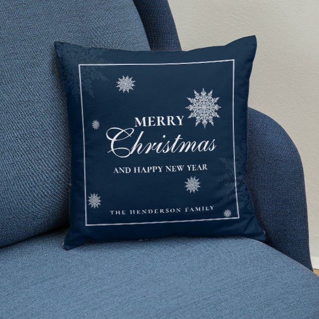 Elegant Snowflake | Navy Blue | Custom Christmas Cushion (Creator Uploaded)