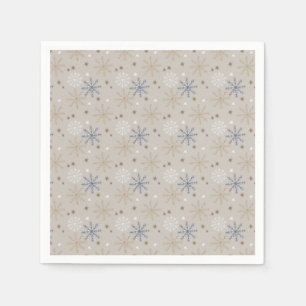 Elegant Snowflake Pattern Beige  Napkin