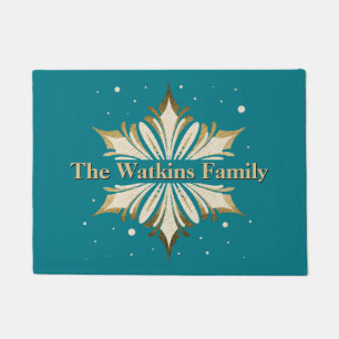 Elegant Snowflake Personalised Door Mat