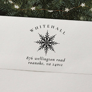Elegant Snowflake Return Address Rubber Stamp