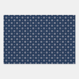 Elegant Snowflake Seamless Blue Pattern Wrapping Paper Sheet