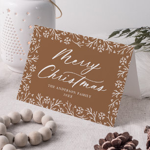 Elegant Snowflake Toffee Merry Christmas Non-Photo Holiday Card