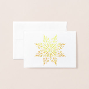 Elegant Snowflake Winter Greeting Gold Foil Card