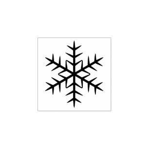 Elegant snowflake winter season rubber stamp
