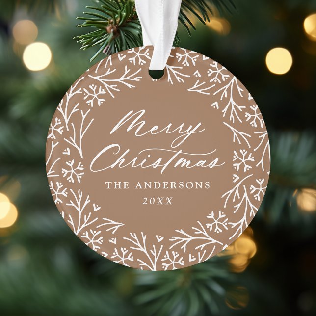 Elegant Snowflake Wreath Gingerbread Photo Ornament (Creator Uploaded)