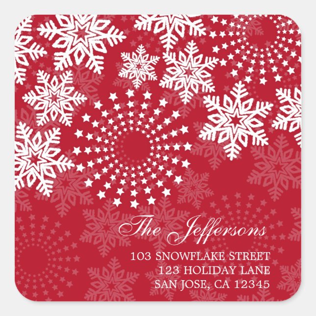 Elegant Snowflakes 3 - holiday address label (Front)