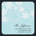 Elegant Snowflakes 4 - holiday address label<br><div class="desc">Blue Holiday address labels</div>