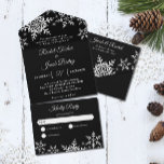 Elegant Snowflakes Black & White Winter Wedding All In One Invitation<br><div class="desc">This all in one wedding design features elegant snowflakes. Click the customise button for more flexibility in modifying the text. Variations of this design, different paper types, as well as coordinating products are available in our shop, zazzle.com/store/doodlelulu. Contact us if you need this design applied to a specific product to...</div>