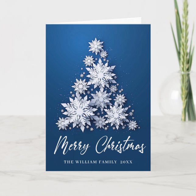 Elegant Snowflakes Christmas Greeting Holiday Card (Front)
