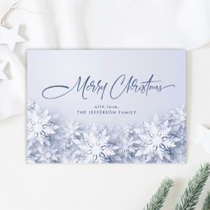 Elegant Snowflakes Christmas Greeting Holiday Card
