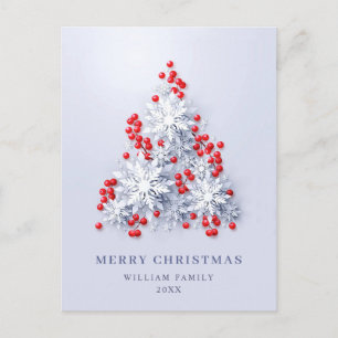 Elegant Snowflakes Christmas Greeting Holiday Postcard