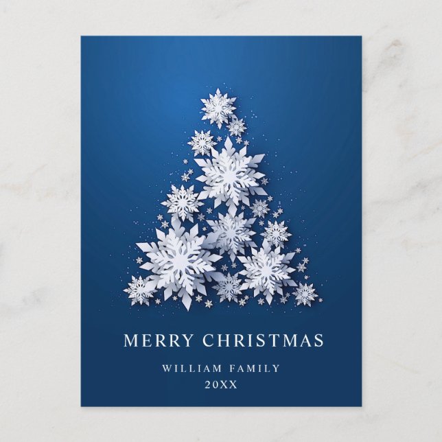 Elegant Snowflakes Christmas Greeting Holiday Postcard (Front)
