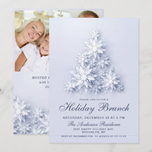 Elegant Snowflakes CHRISTMAS HOLIDAY BRUNCH Invitation
