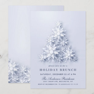 Elegant Snowflakes CHRISTMAS HOLIDAY BRUNCH Invitation
