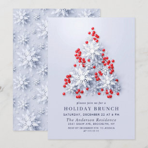 Elegant Snowflakes CHRISTMAS HOLIDAY BRUNCH Invitation