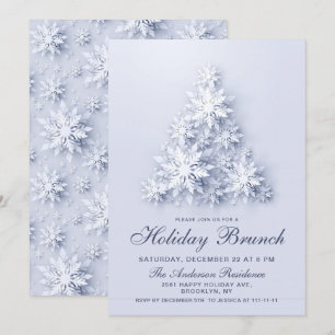 Elegant Snowflakes CHRISTMAS HOLIDAY BRUNCH Invitation