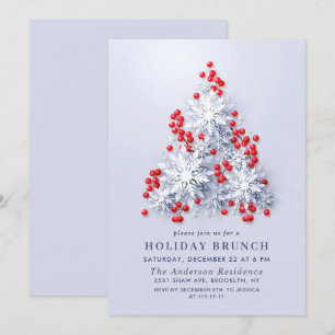 Elegant Snowflakes CHRISTMAS HOLIDAY BRUNCH Invitation