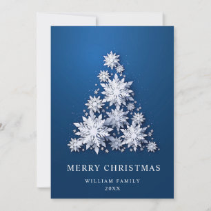 Elegant Snowflakes Christmas Tree Greeting Holiday Card