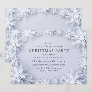 Elegant Snowflakes Holiday CHRISTMAS PARTY Invitation