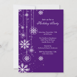 Elegant Snowflakes Holiday Party Invitation