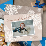 Elegant Snowflakes Love And Light Hanukkah Photo Holiday Card<br><div class="desc">Elegant White Winter Snowflakes Flower 'Love And Light' In Handwriting Script, Hanukkah Photo Card. The handwriting script and background can be changed to any colour of your choice. Designed / original artwork by fat*fa*tin. Easy to personalise with your own text message, name, year, photo, or image. More editing features are...</div>