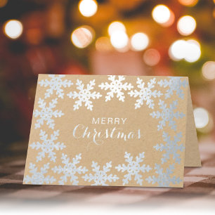 Elegant Snowflakes Merry Christmas Foil Card