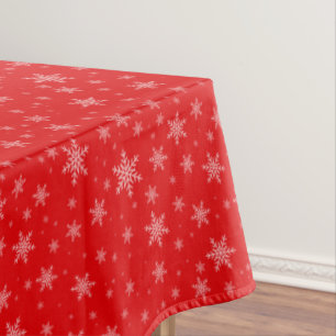 Elegant Snowflakes on Red Tablecloth