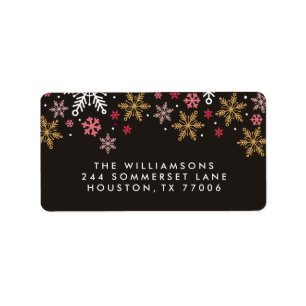 Elegant Snowflakes Personalised Holiday Labels