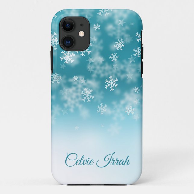 Elegant Snowflakes Personalised | iPhone X Case (Back)