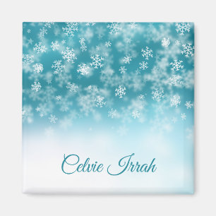 Elegant Snowflakes Personalised   Magnet
