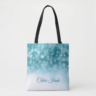 Elegant Snowflakes Personalised Tote Bag