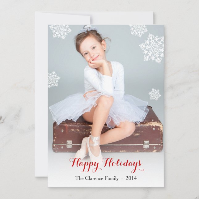 Elegant Snowflakes Photo Holiday Card Groupon (Front)