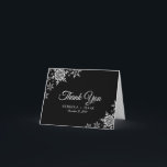 Elegant Snowflakes Plaid Black Wedding Thank You Card<br><div class="desc">This wedding design features elegant snowflakes on the front and a classic plaid pattern on the back. Click the customise button for more flexibility in modifying the text. Variations of this design, different paper types, as well as coordinating products are available in our shop, zazzle.com/store/doodlelulu. Contact us if you need...</div>