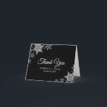 Elegant Snowflakes Plaid Black Wedding Thank You Card<br><div class="desc">This wedding design features elegant snowflakes on the front and a classic plaid pattern on the back. Click the customise button for more flexibility in modifying the text. Variations of this design, different paper types, as well as coordinating products are available in our shop, zazzle.com/store/doodlelulu. Contact us if you need...</div>