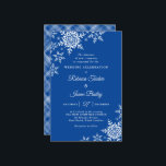 Elegant Snowflakes Plaid Blue Wedding Invitation<br><div class="desc">This affordable wedding design features elegant snowflakes on the front and a classic plaid pattern on the back. Click the customise button for more flexibility in modifying the text. Variations of this design, different paper types, as well as coordinating products are available in our shop, zazzle.com/store/doodlelulu. Contact us if you...</div>