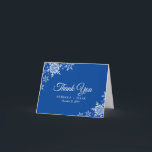 Elegant Snowflakes Plaid Deep Blue Wedding Thank You Card<br><div class="desc">This wedding design features elegant snowflakes on the front and a classic plaid pattern on the back. Click the customise button for more flexibility in modifying the text. Variations of this design, different paper types, as well as coordinating products are available in our shop, zazzle.com/store/doodlelulu. Contact us if you need...</div>