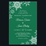 Elegant Snowflakes Plaid Green Wedding Invitation<br><div class="desc">This affordable wedding design features elegant snowflakes on the front and a classic plaid pattern on the back. Click the customise button for more flexibility in modifying the text. Variations of this design, different paper types, as well as coordinating products are available in our shop, zazzle.com/store/doodlelulu. Contact us if you...</div>