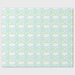 Elegant snowflakes teal green pattern wrapping paper