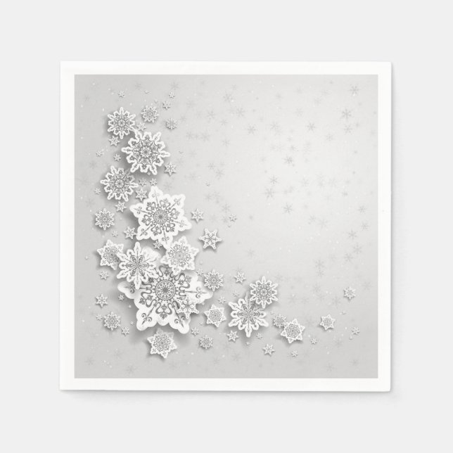 Elegant snowflakes wedding  Napkins (Front)