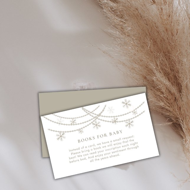 Elegant Snowflakes Winter Books For Baby Shower  Enclosure Card (Elegant Snowflakes Winter Books For Baby Shower Enclosure Card)