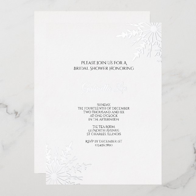 Elegant Snowflakes Winter Bridal Shower (Front/Back)