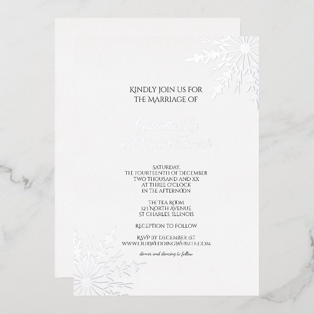 Elegant Snowflakes Winter Wedding (Front/Back)