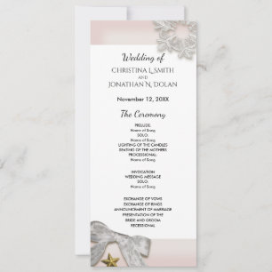 Elegant Snowflakes Winter Wedding Program Invitation